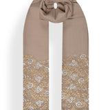 Metallic Border Stole in Merino