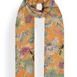 Ochre Foliage in Wool Silk