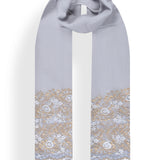 Metallic Border Stole in Merino