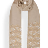 Metallic Border Stole in Merino