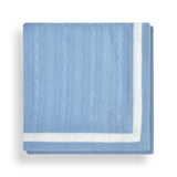 Cable Knit Double Border Baby Blanket in Cashmere