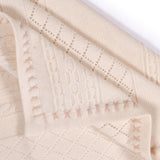 Cable Diamond Knit Baby Blanket in Cashmere