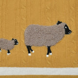 Cable Knit Double Border Baby Blanket in Cashmere