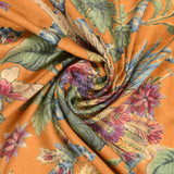 Bird Print Stole in Wool Silk