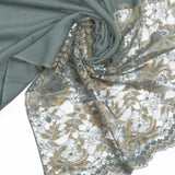 Metallic Border Stole in Merino