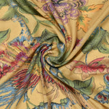 Bird Print Stole in Wool Silk