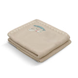 Rocking Horse Text Knit Blanket in Cotton