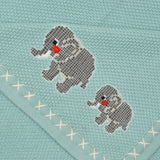 Trunk March Text Knit Blanket in Cotton