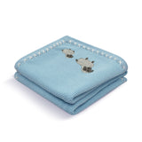 Sleepy Sheep Text Knit Blanket in Cotton