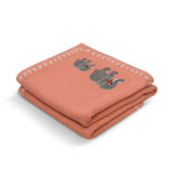 Trunk March Text Knit Blanket in Cotton